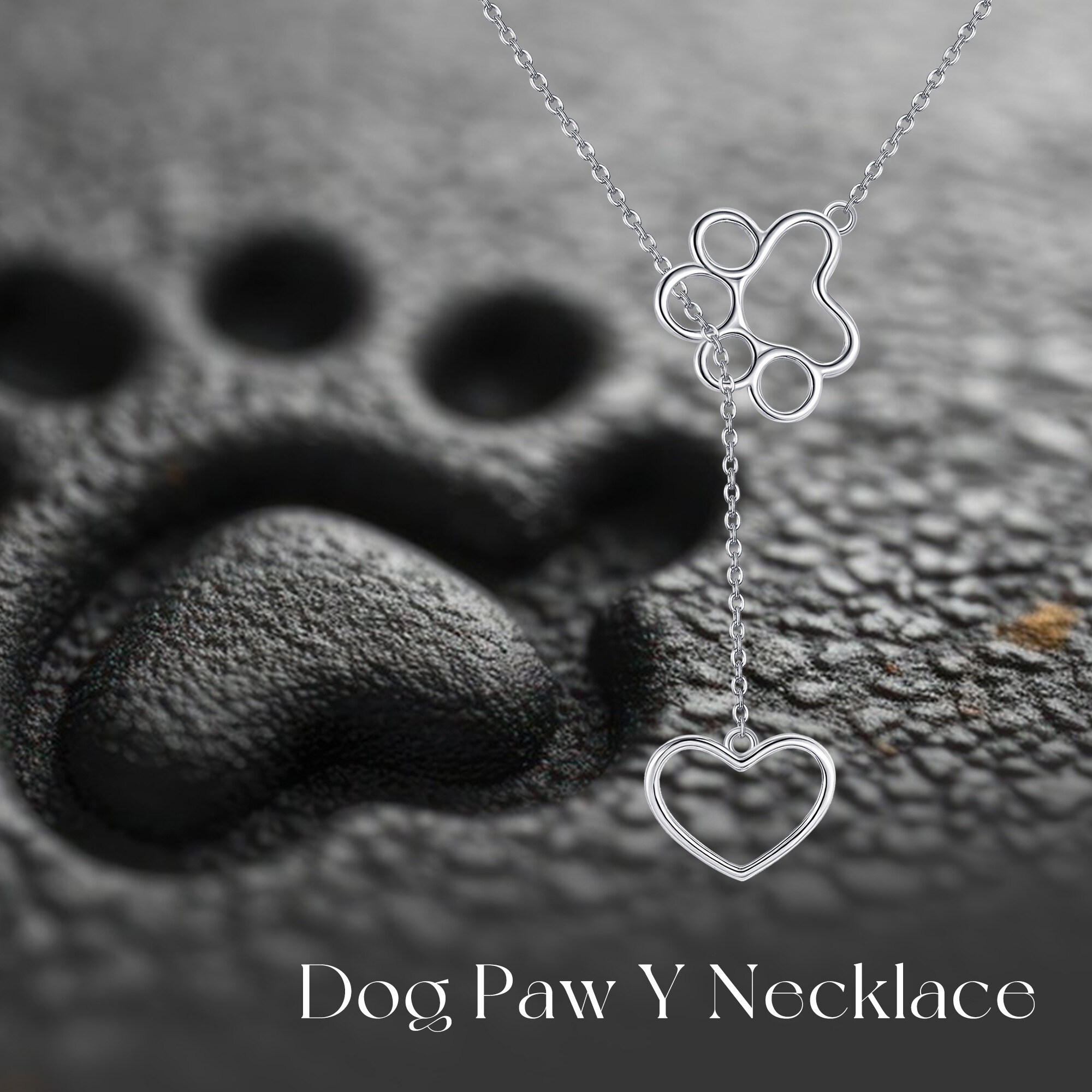 Women's 925 Sterling Silver Pet Heart Y-Shaped Necklace — Unique Design